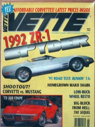 VETTE 1991 MAY - VETTE vs. MUSTANG GT, L-72, ACS